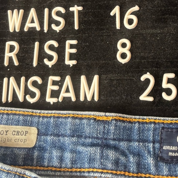 AG Adriano Goldschmied Jeans Womens 29 Blue Tomboy Crop Relaxed Straight Distres - Picture 8 of 8